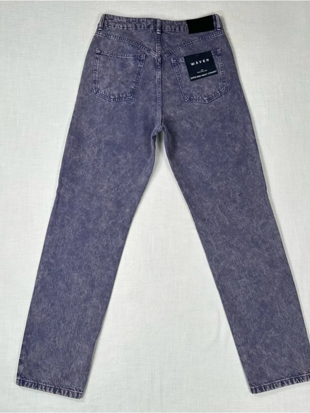 Waven‎ ASOS Purple Acid Wash Super High Waist Straight Leg Jeans Size 8 W30